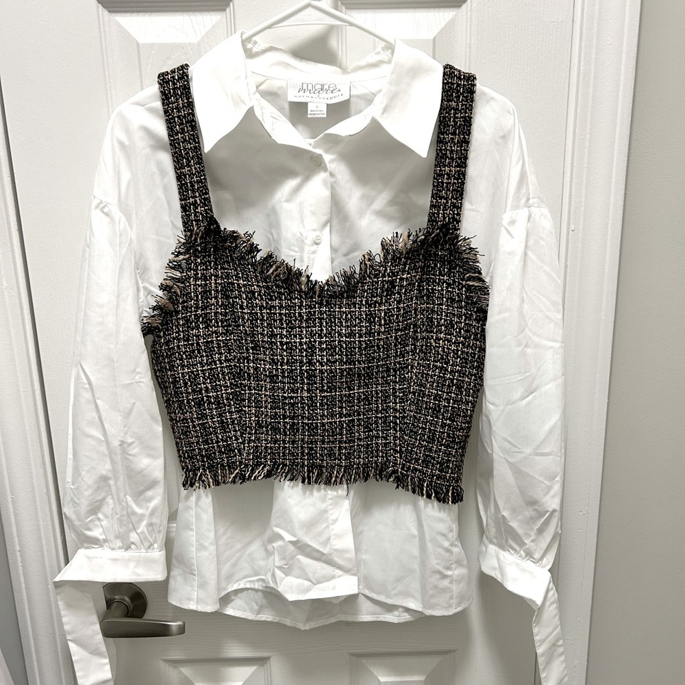 Anthropologie Blouse with Removable Vest